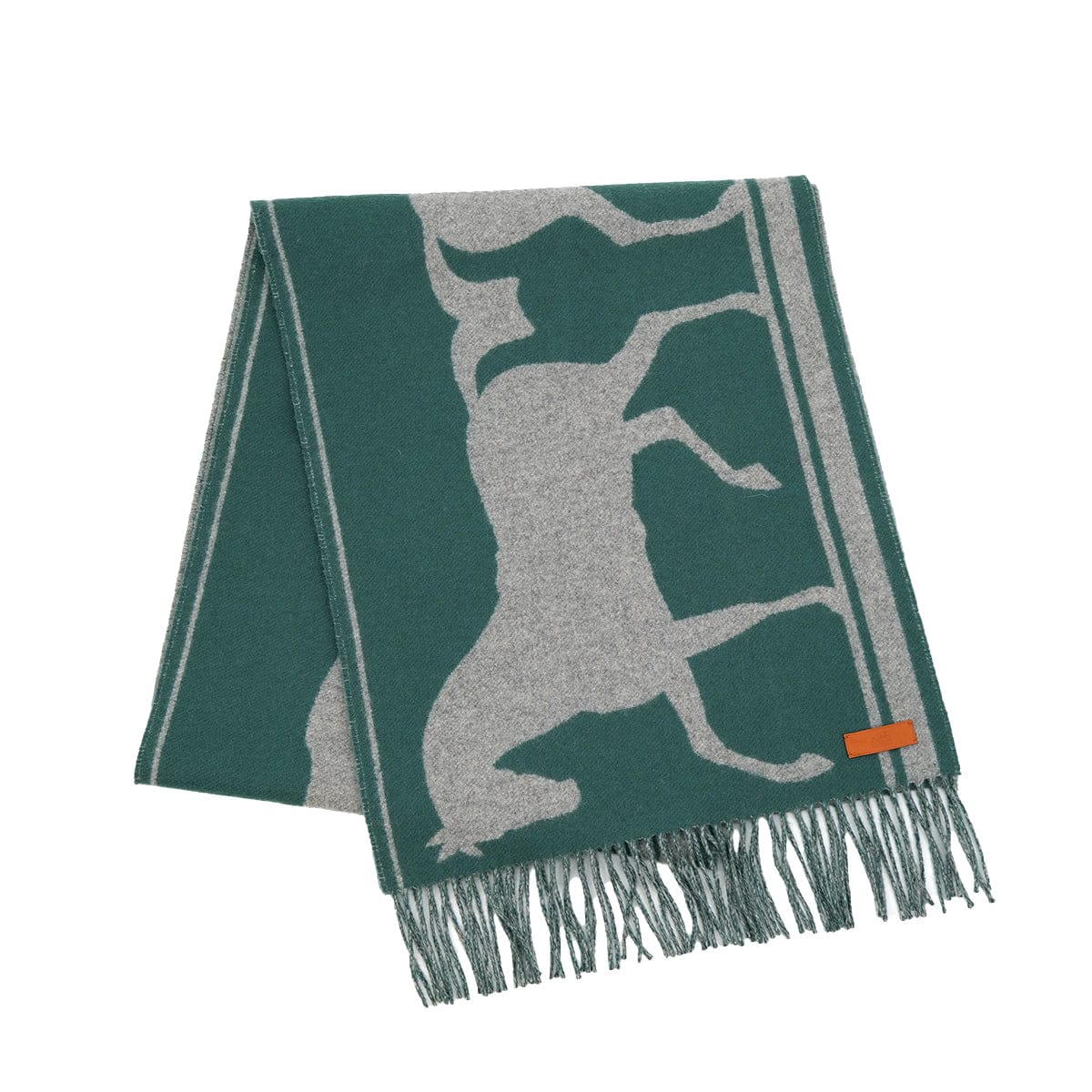 Luxury Promise Japan HERMES TETE A COU WINTER SCARF VERT CYPRES GRIS CHINE CASHMERE ACCESSORY 90319703
