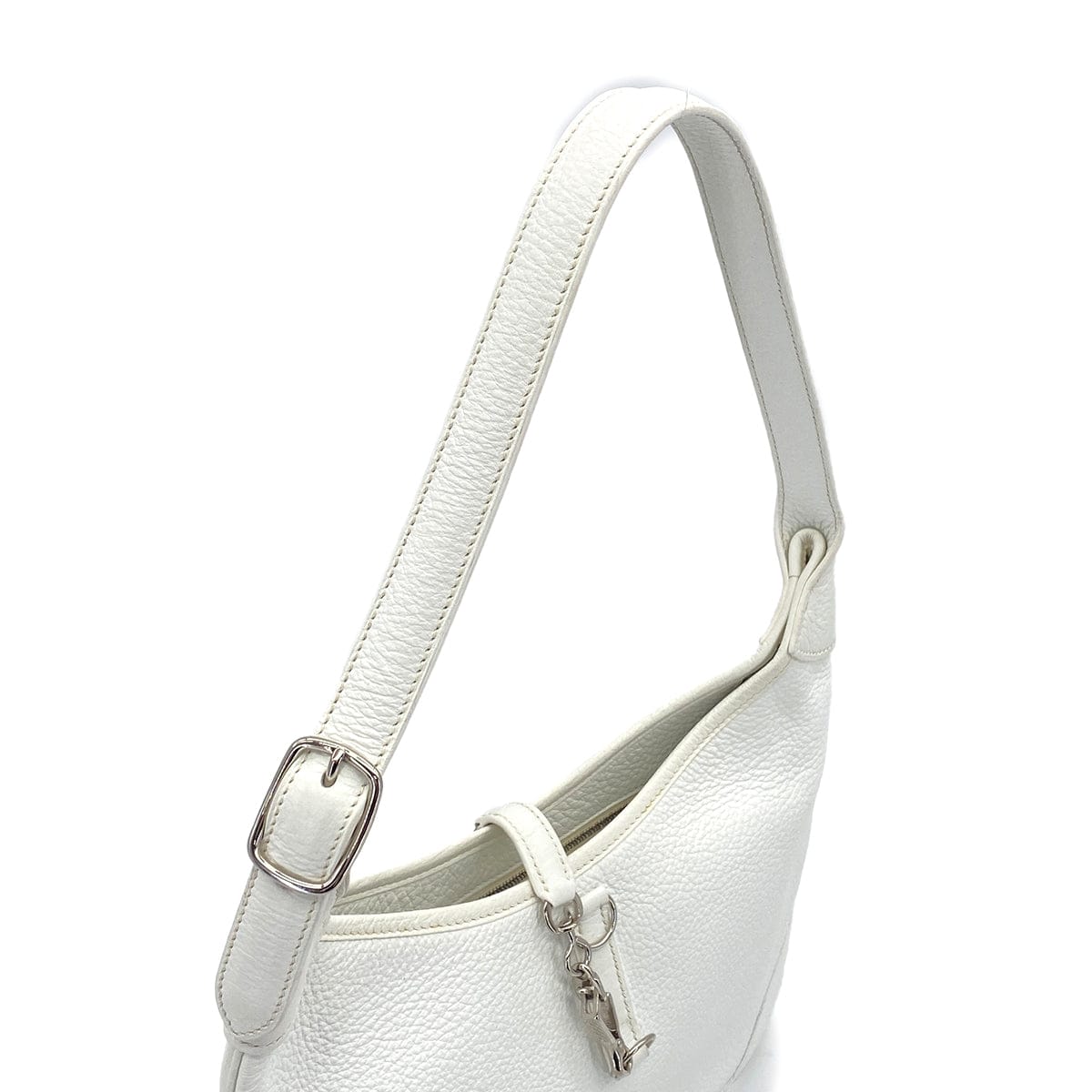 Luxury Promise Japan HERMES TRIM 31 WHITE TAURILLON CLEMENCE SHOULDER BAG 2006 SQUARE J PALLADIUM HARDWARE 90327296