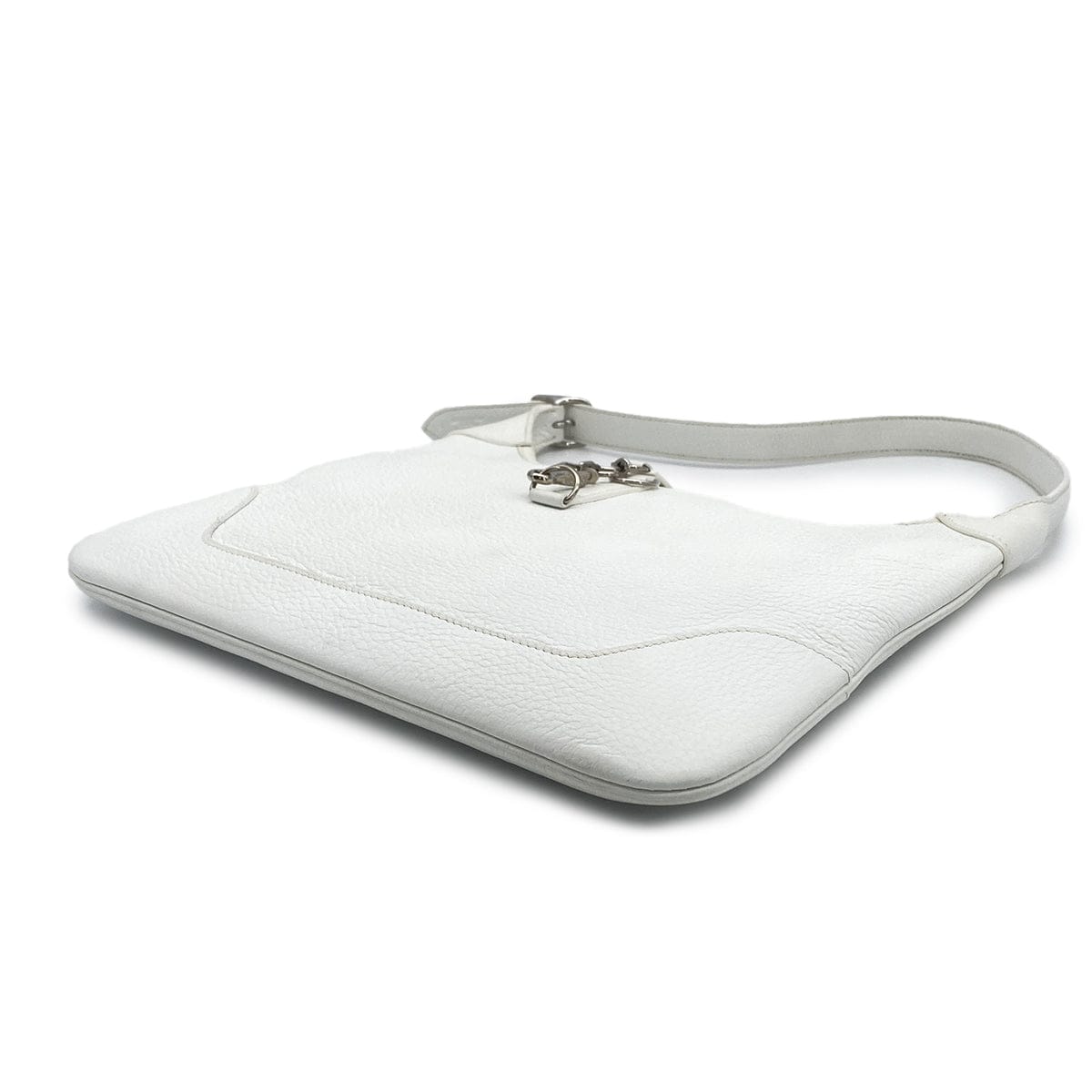 Luxury Promise Japan HERMES TRIM 31 WHITE TAURILLON CLEMENCE SHOULDER BAG 2006 SQUARE J PALLADIUM HARDWARE 90327296