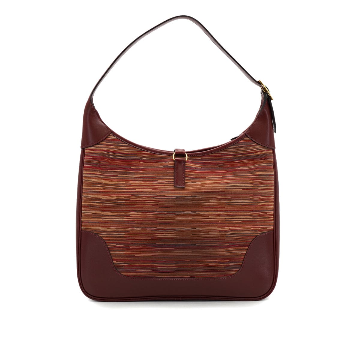 Luxury Promise Japan HERMES TRIM 35 ROUGE H VIBRATO BOX CALF SHOULDER BAG 2001 SQUARE E GOLD HARDWARE 90326784