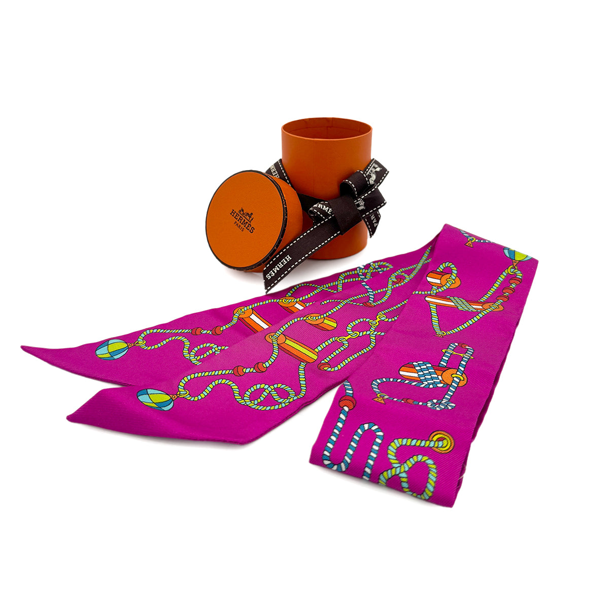 Luxury Promise Japan HERMES TWILLY CORDAGES SCARF MULTICOLOR SILK 90289551