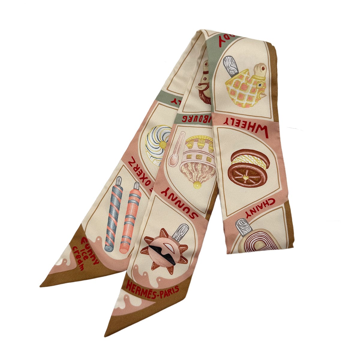 Luxury Promise Japan HERMES TWILLY FUNNY ICE CREAM SCARF MULTICOLOR SILK 90295841