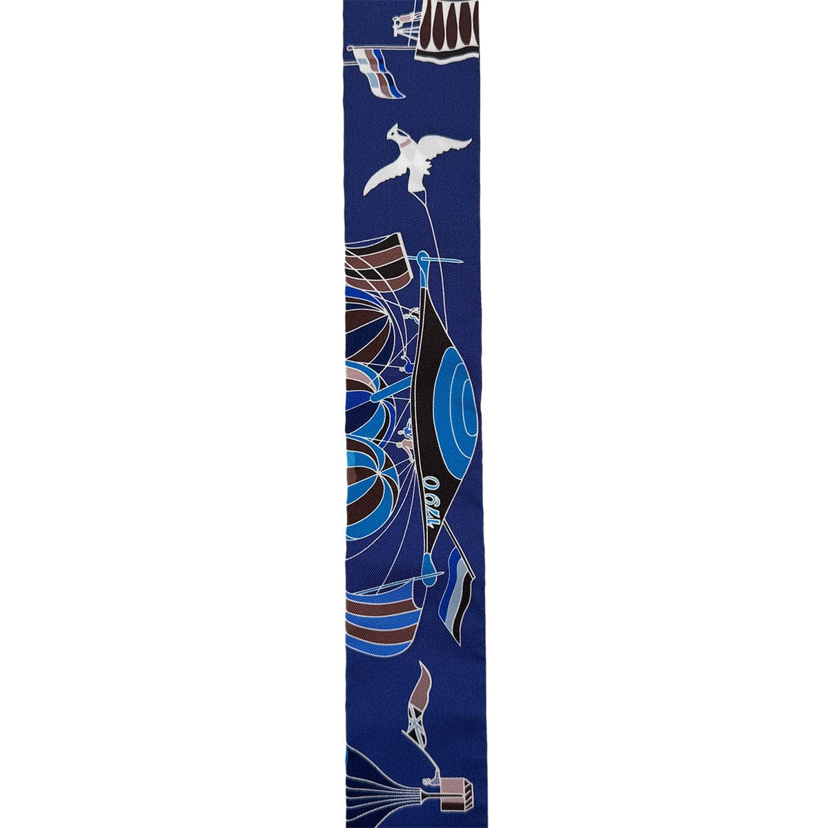 Luxury Promise Japan HERMES TWILLY LES FOLIES DU CIEL SCARF BLUE SILK 90295855