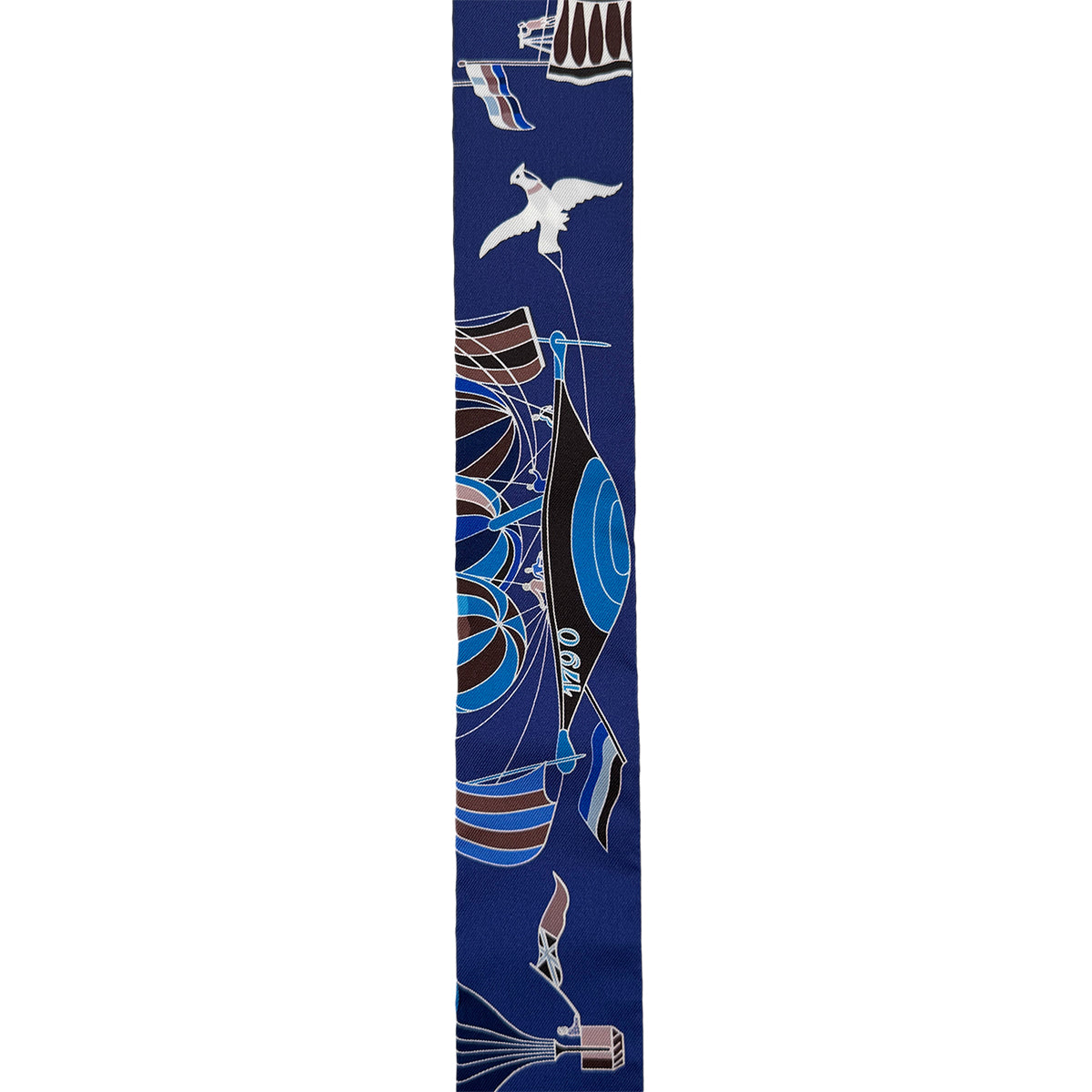 Luxury Promise Japan HERMES TWILLY LES FOLIES DU CIEL SCARF BLUE SILK 90295855