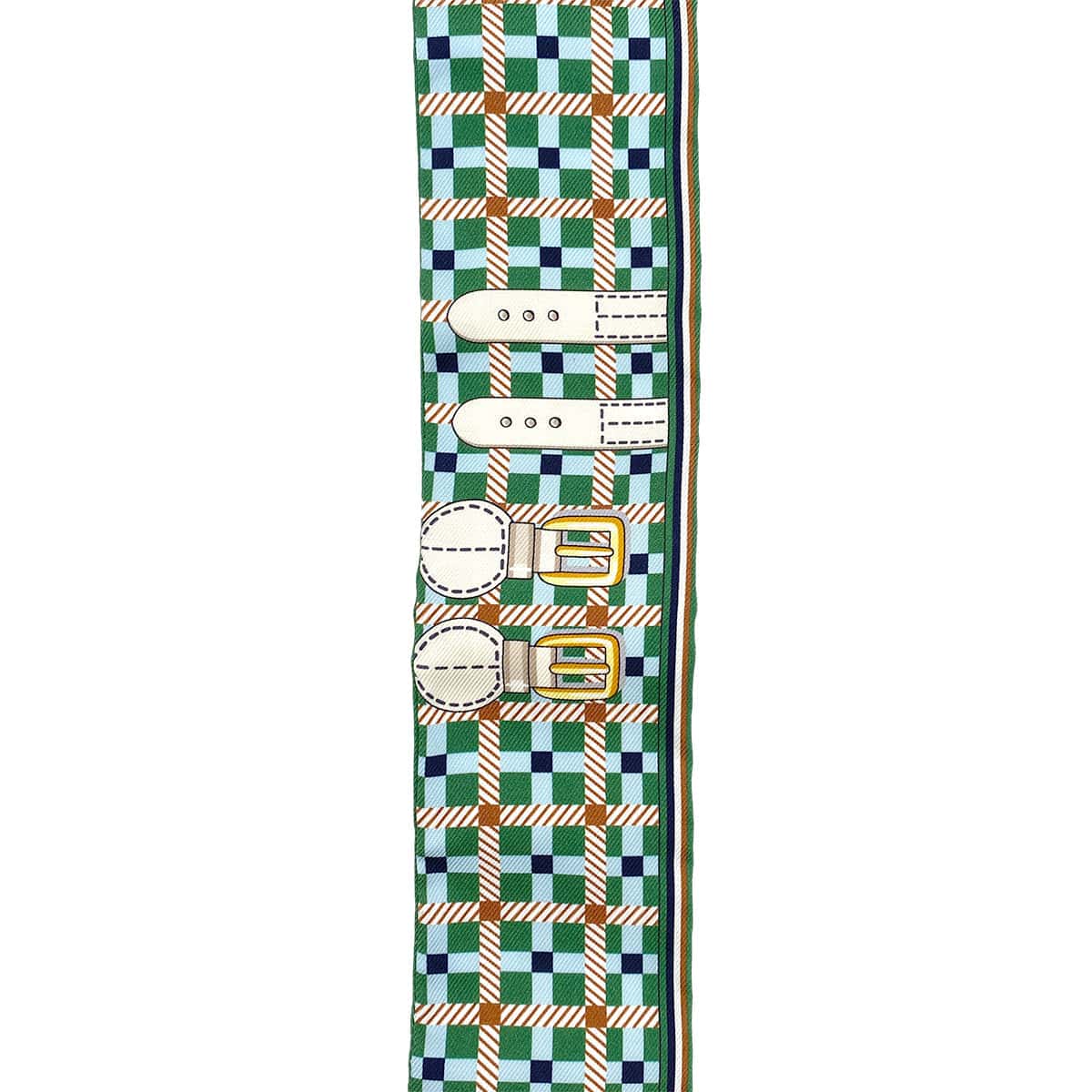 Luxury Promise Japan HERMES TWILLY LES VOITURES NOUVELLES SCARF GREEN SILK 90295743