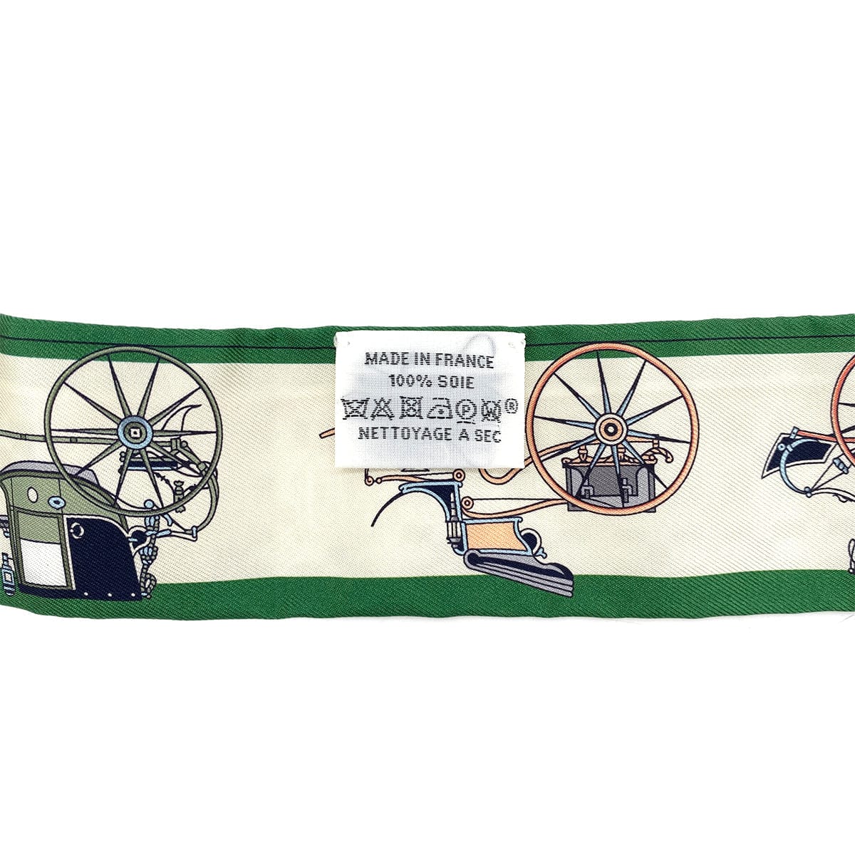 Luxury Promise Japan HERMES TWILLY LES VOITURES NOUVELLES SCARF GREEN SILK 90295743