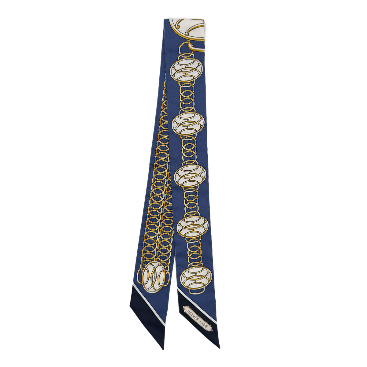 Luxury Promise Japan HERMES TWILLY LIFT PROFILE SCARF BLUE YELLOW SILK 90295852
