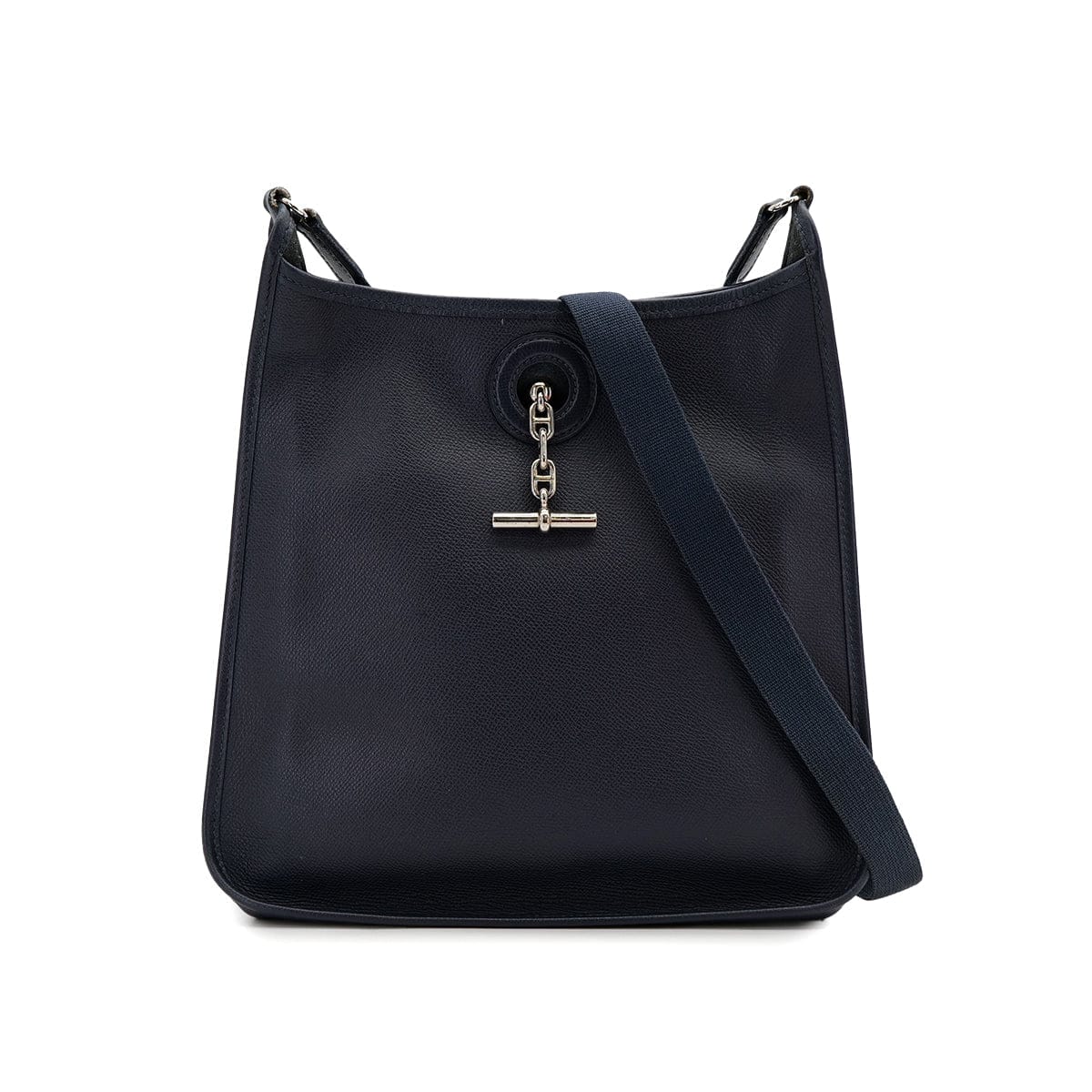 Luxury Promise Japan HERMES VESPA PM BLUE INDIGO VEAU EPSOM SHOULDER BAG 2004 SQUARE H PALLADIUM HARDWARE 90310337