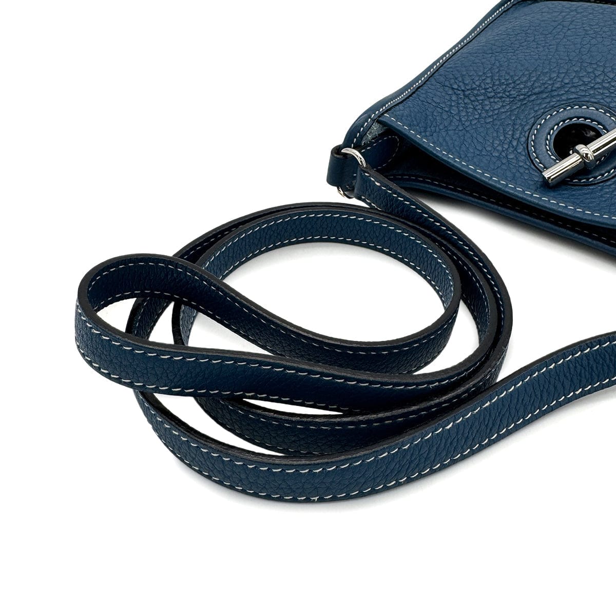 Luxury Promise Japan HERMES VESPA TPM BLUE THALASSA TAURILLON CLEMENCE SHOULDER BAG □G 90310307