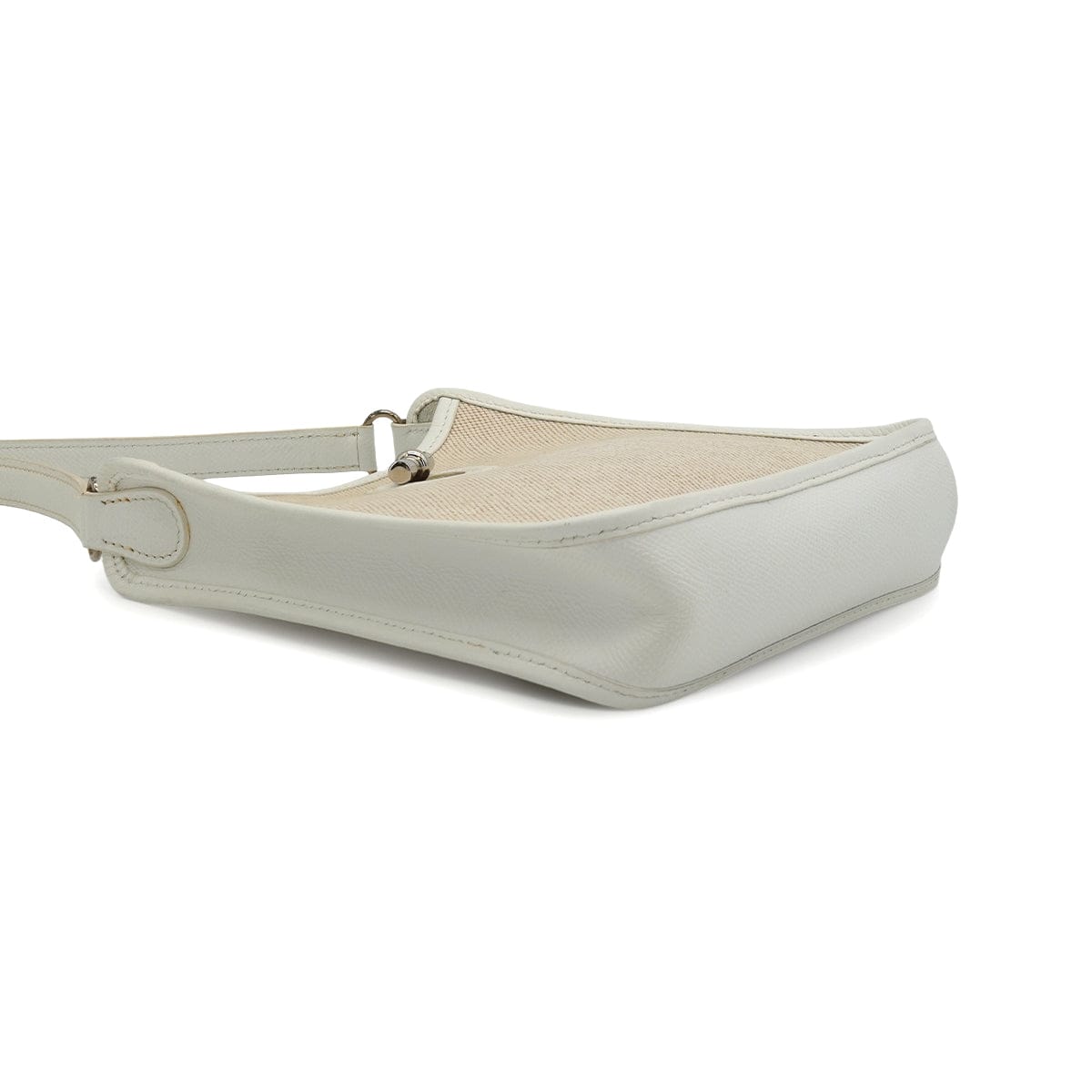 Luxury Promise Japan HERMES VESPA TPM WHITE TOILE H VEAU EPSOM SHOULDER BAG 2004 SQUARE H PALLADIUM HARDWARE 90343014