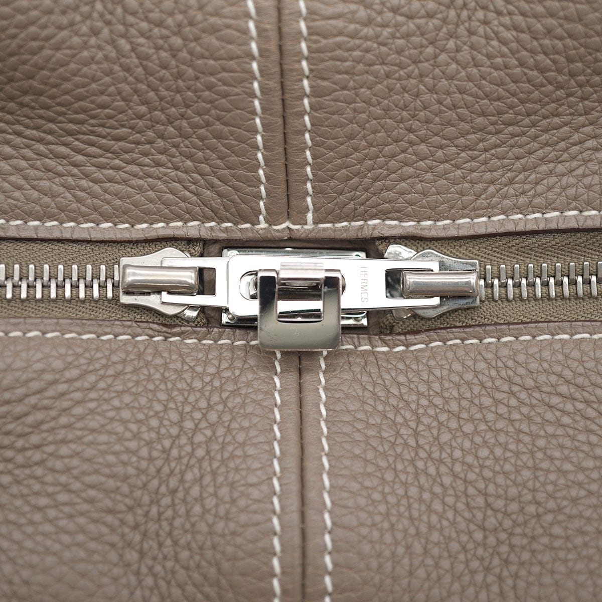 Luxury Promise Japan HERMES VICTORIA 35 ETOUPE TOILE H TAURILLON CLEMENCE HAND BAG 2007 SQUARE K PALLADIUM HARDWARE 90335153