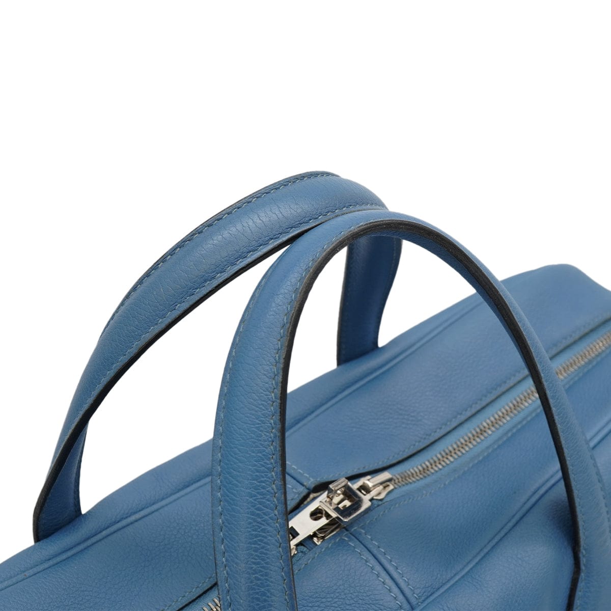 Luxury Promise Japan HERMES VICTORIA 40 BLEU AZUR EVERGRAIN HAND BAG 2018 C STAMP PALLADIUM HARDWARE 90334496