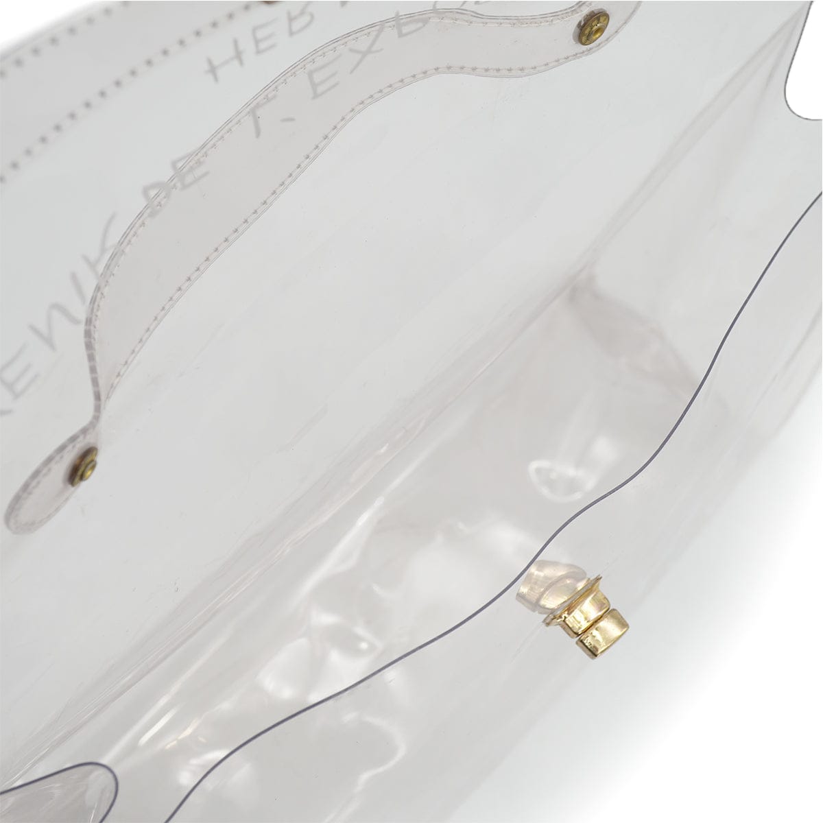 Luxury Promise Japan HERMES VINYL KELLY SOUVENIR DE L' EXPOSITION 1997 CLEAR HAND BAG GOLD HARDWARE 90326843