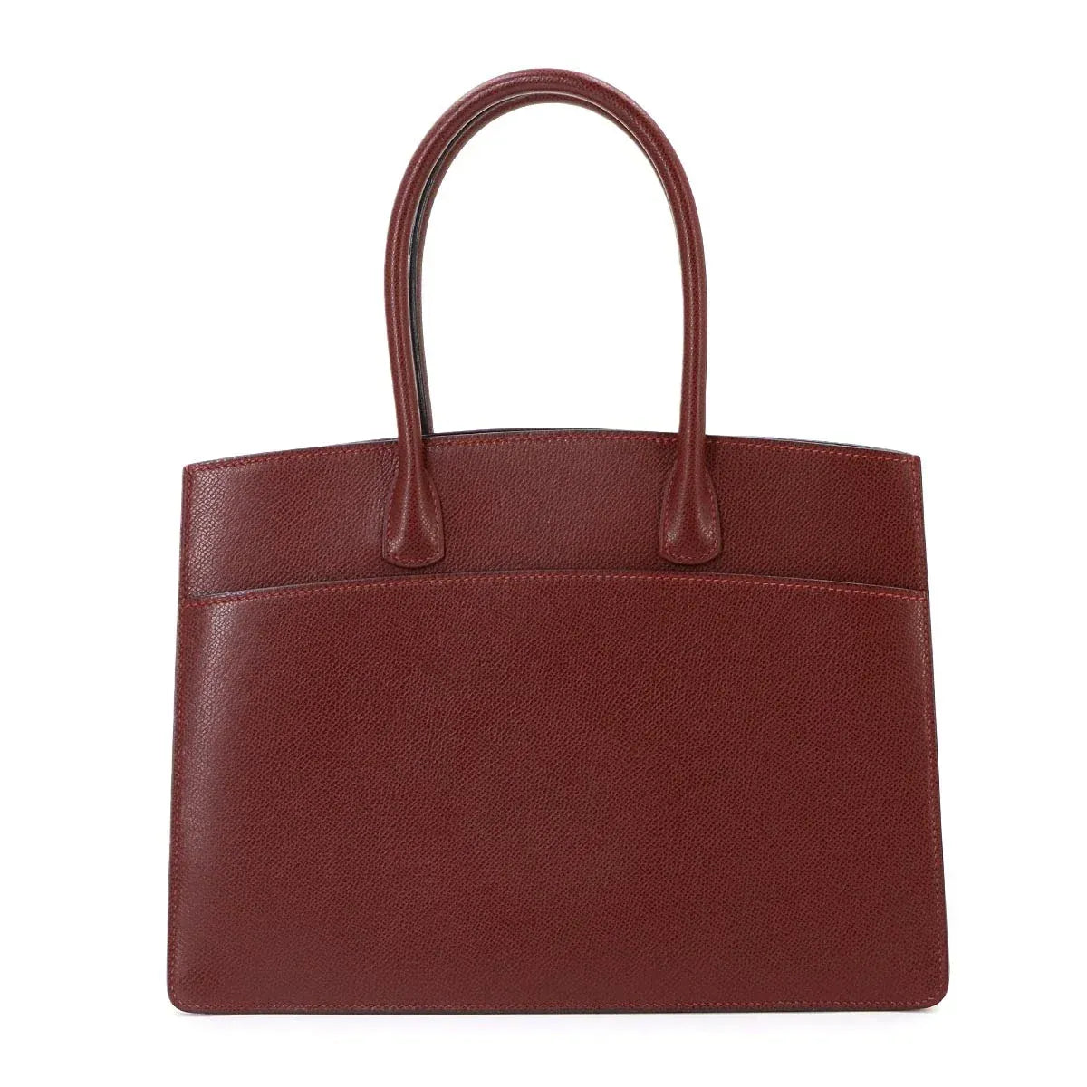 Luxury Promise Japan HERMES White Bass PM Tote Bag Graine lisse leather Rouge H Purse 90343036