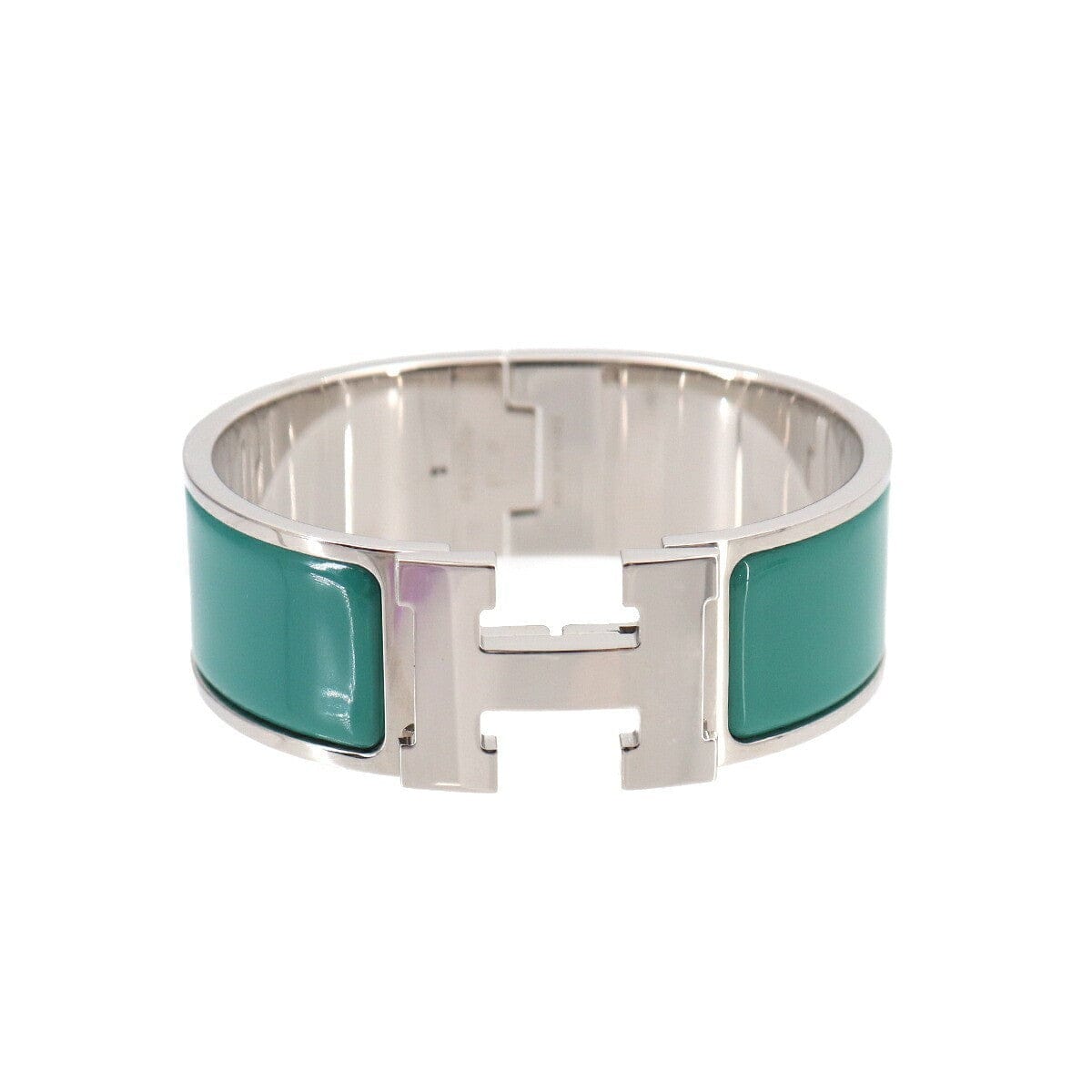 Luxury Promise Japan HERMES Clic Clac H PM Bangle Green Silver Accessory 90325474