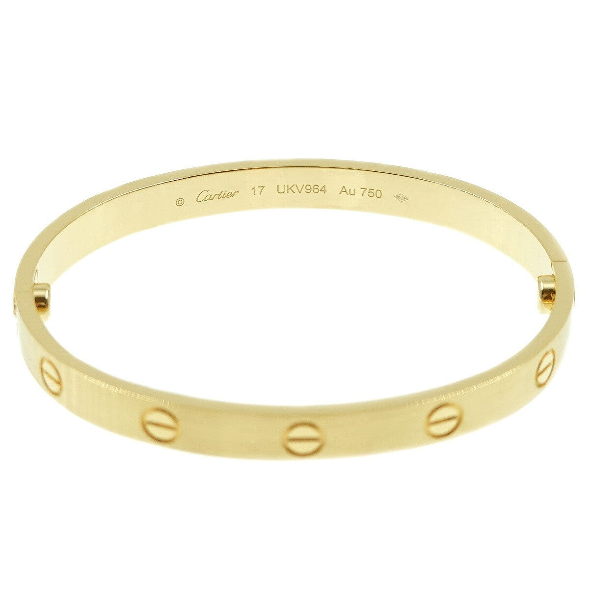 Luxury Promise Japan Cartier Love Bracelet 18K Yellow Gold 750 brushed Size17 90276170