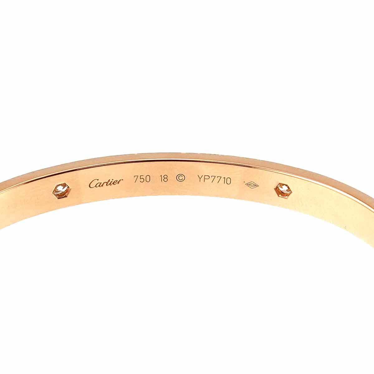 Luxury Promise Japan Cartier Love Bracelet Bangle Diamond 4P 18K Pink Gold 750 Size18 90270701