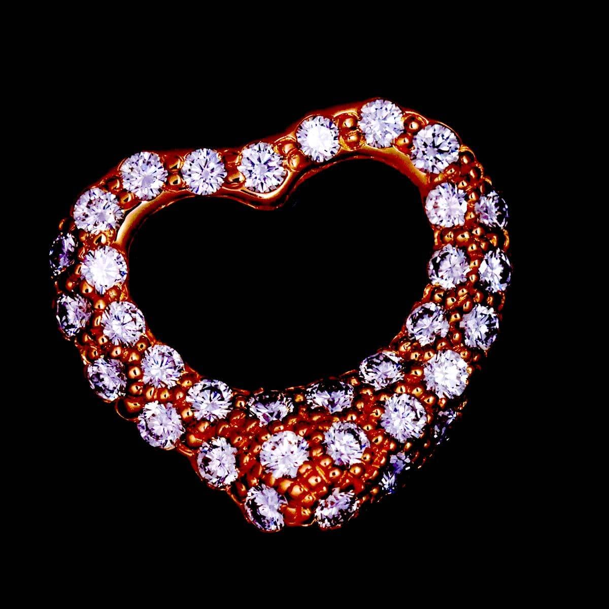 Luxury Promise Japan TIFFANY Co. Open Heart Diamond Earrings Pierced 18K Pink Gold 750 90278603