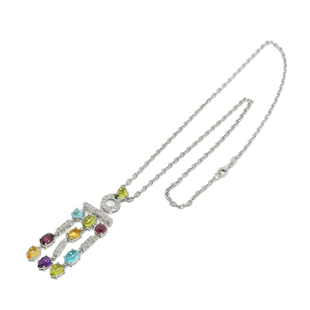 Luxury Promise Japan Diamond 0.32ct Multi Stone Necklace 18K WG White Gold 750 90295586
