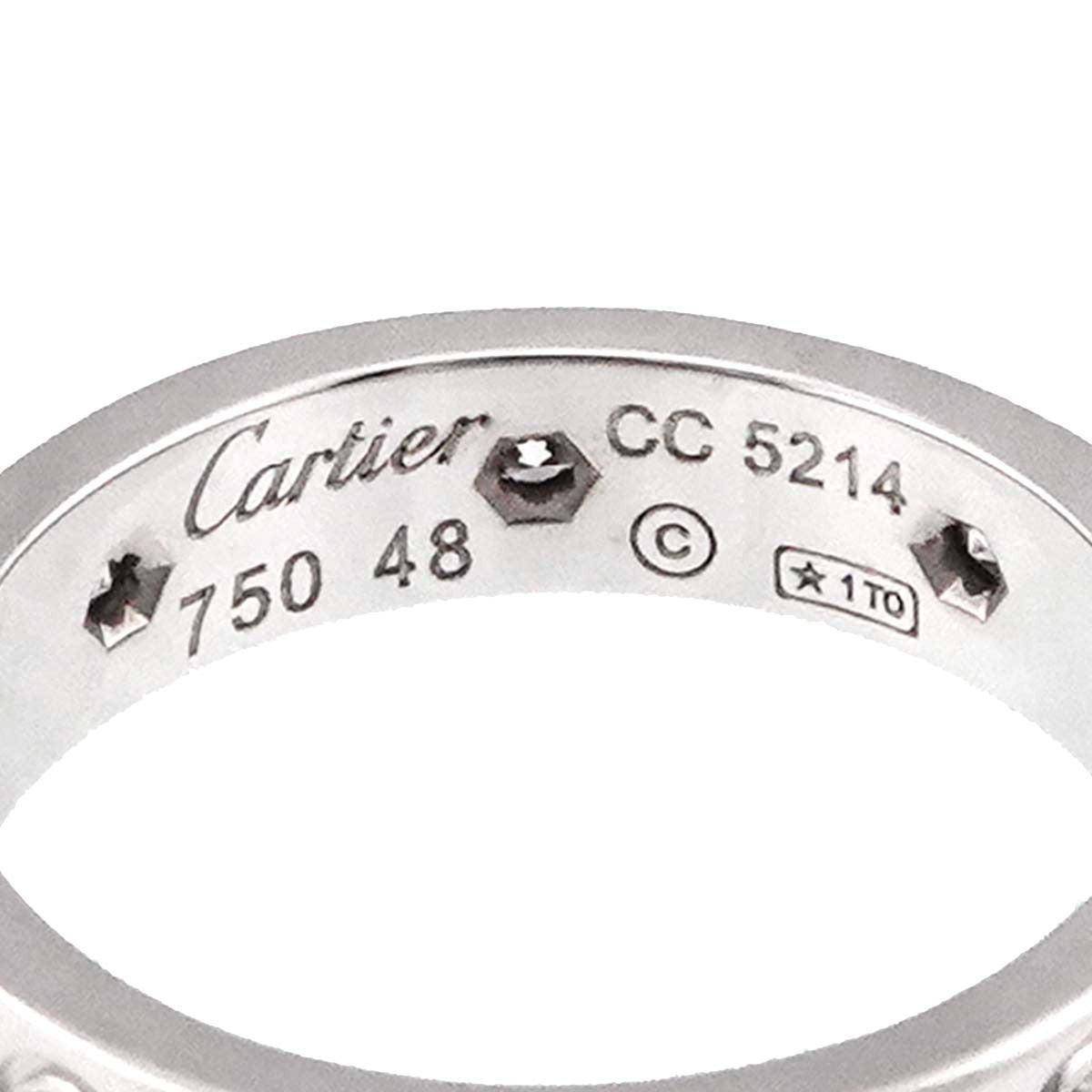 Luxury Promise Japan Cartier Mini Love Full Diamond Ring 18K White Gold 750 size48 4.5(US) 90297304