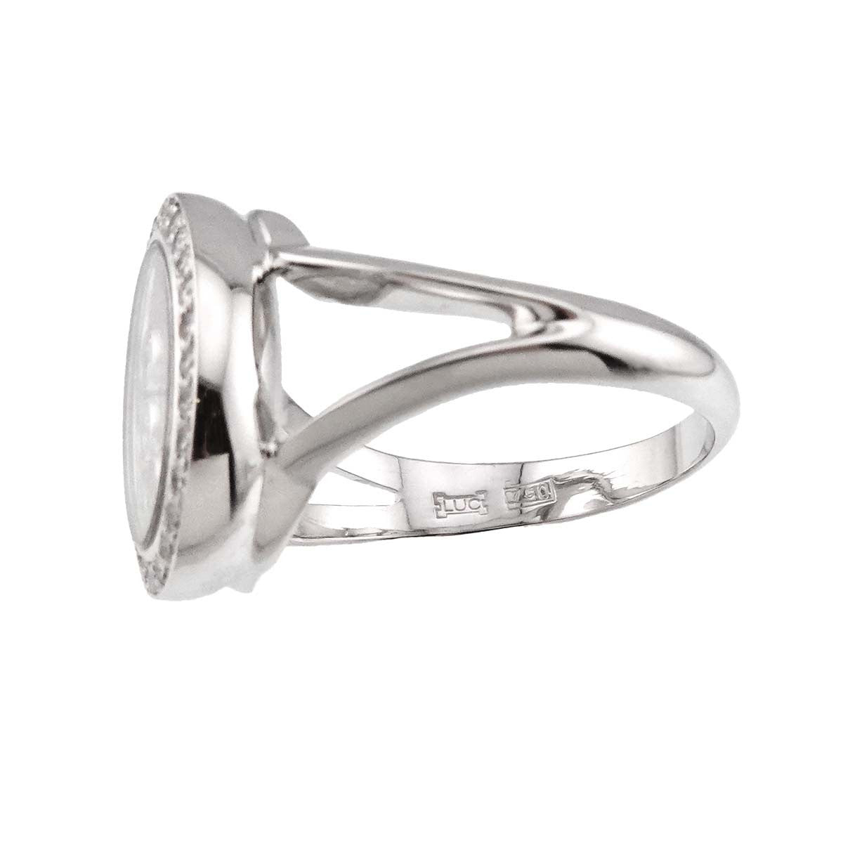 Luxury Promise Japan Chopard Happy Diamond Ring 18K White Gold 750 Size6.25-6.5(US) 90292466