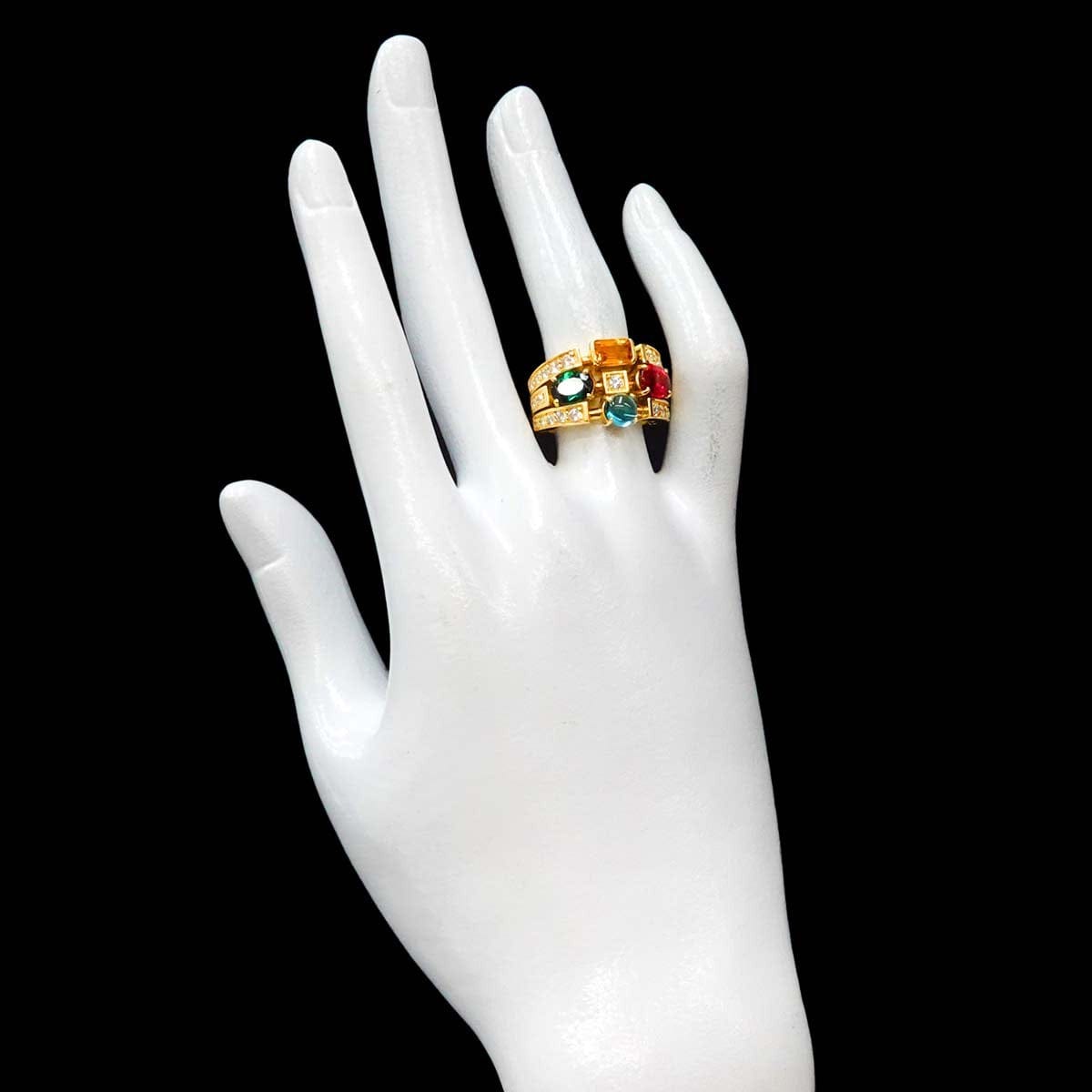 Luxury Promise Japan Multi Stone 3.15ct Diamond 0.78ct Ring 18K YG 750 Size6-6.25(US) 90297775