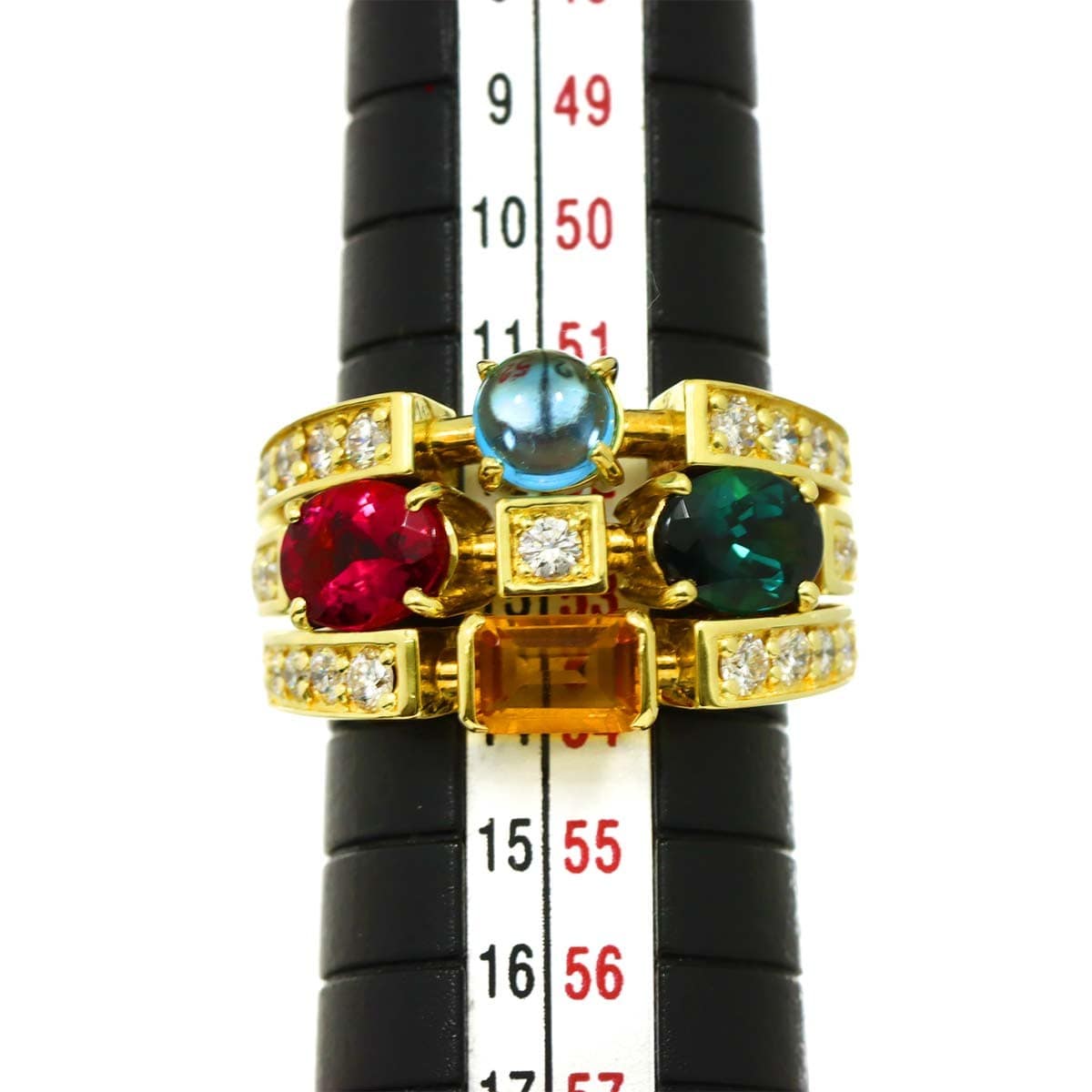 Luxury Promise Japan Multi Stone 3.15ct Diamond 0.78ct Ring 18K YG 750 Size6-6.25(US) 90297775