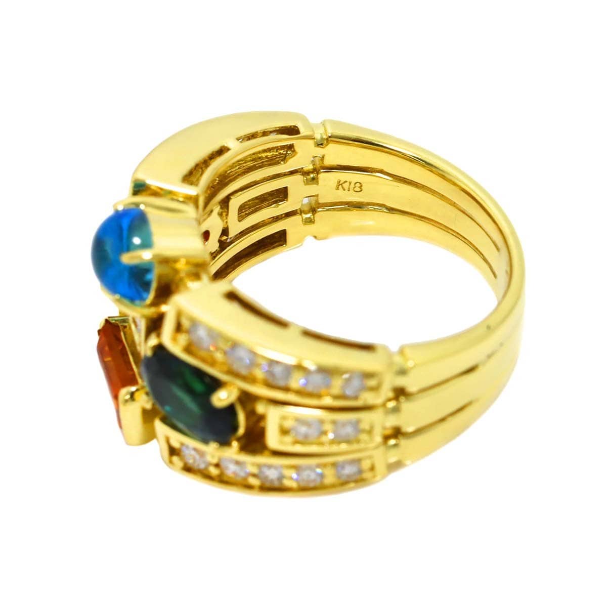 Luxury Promise Japan Multi Stone 3.15ct Diamond 0.78ct Ring 18K YG 750 Size6-6.25(US) 90297775