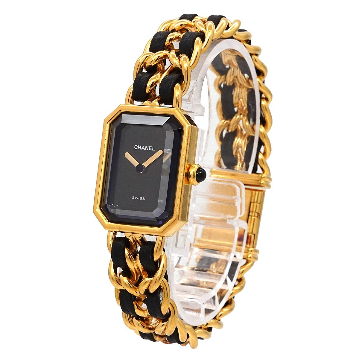 Luxury Promise Japan CHANEL Premiere Size L H0001 Vintage Quartz Black Dial Ladies Watch 90299865