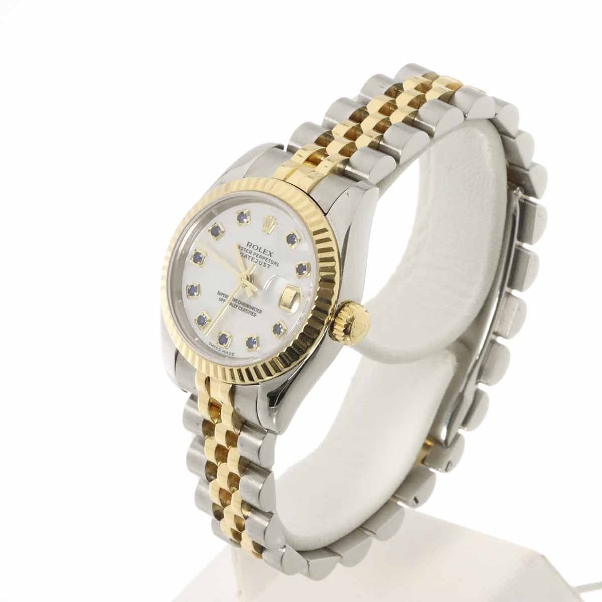 Luxury Promise Japan ROLEX Datejust 179173NGS Serial F 750 YG 10P Sapphire White shell 90293069