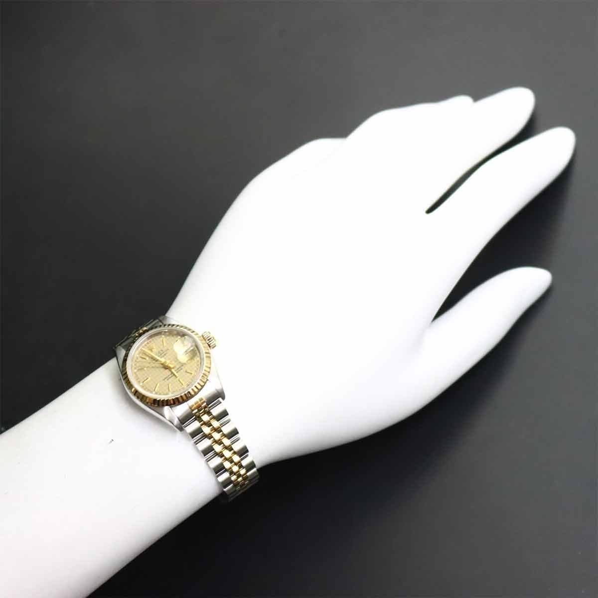 Luxury Promise Japan ROLEX Datejust 69173 Serial E Automatic Gold Dial 750 YG Ladies 90323509