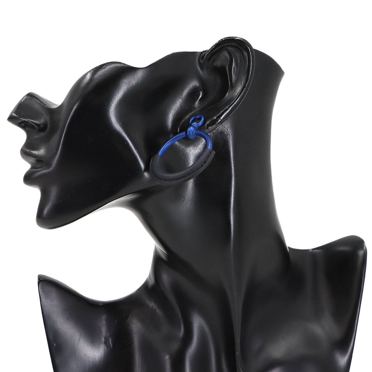 Luxury Promise Japan HERMES Loop PM Earrings Veau Swift Blue Indigo Accessory 90306439