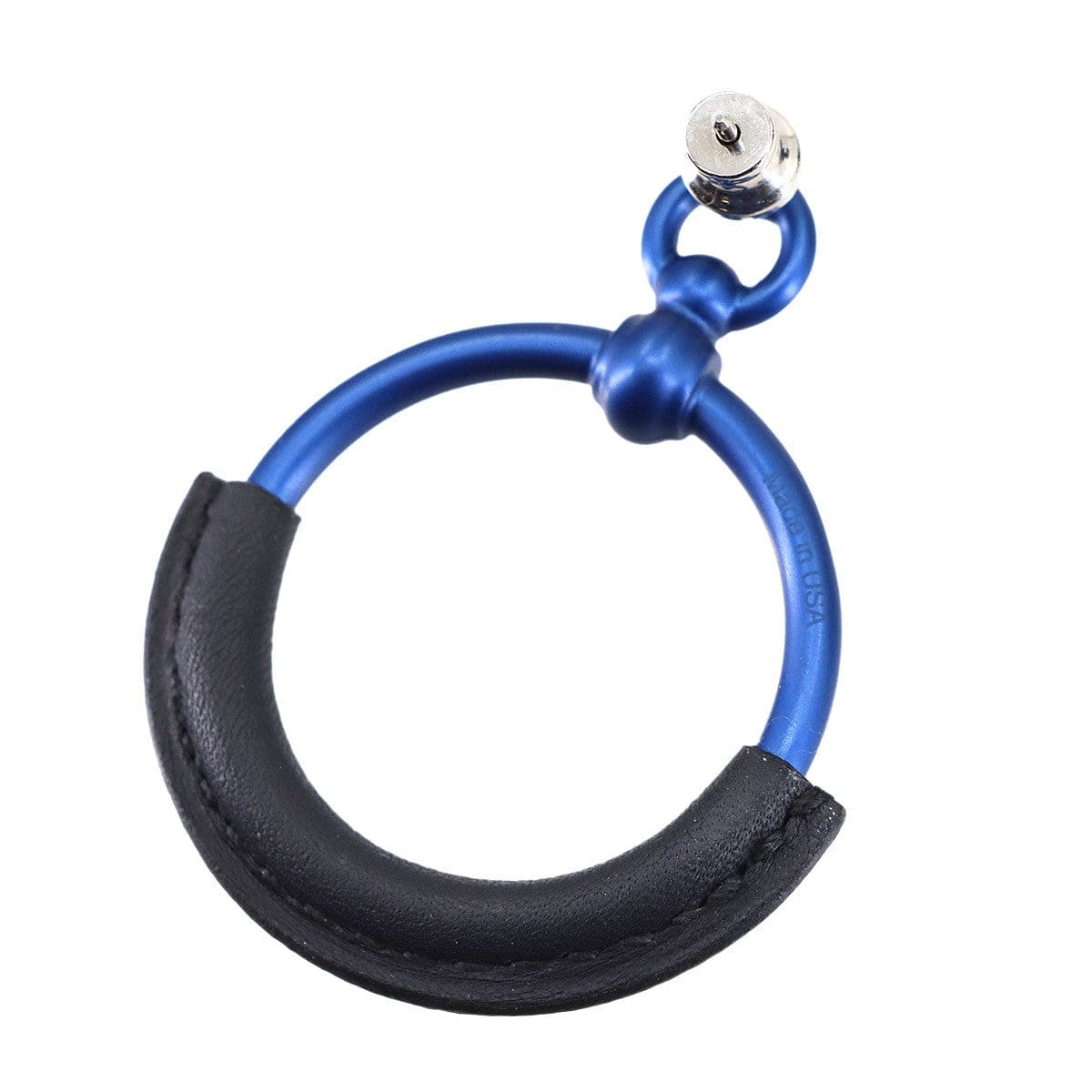 Luxury Promise Japan HERMES Loop PM Earrings Veau Swift Blue Indigo Accessory 90306439