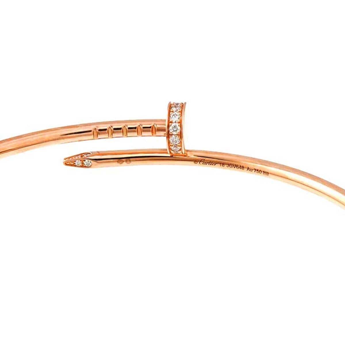 Luxury Promise Japan Cartier Juste Un Clou Diamond Bracelet SM 18K PG 750 size18 90271408