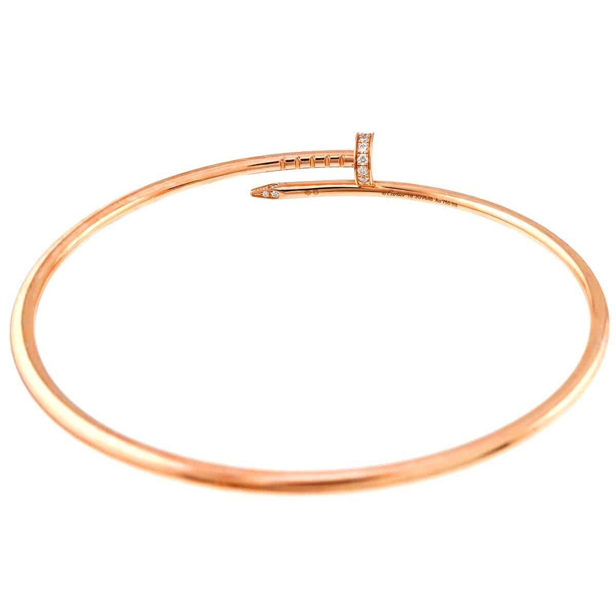 Luxury Promise Japan Cartier Juste Un Clou Diamond Bracelet SM 18K PG 750 size18 90271408