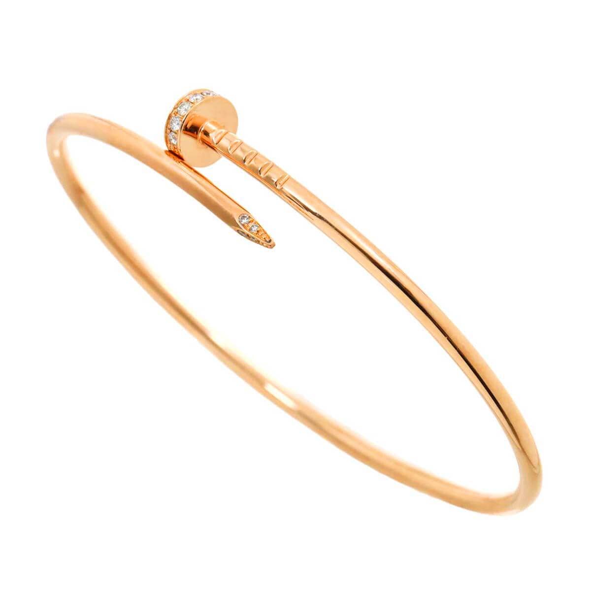 Luxury Promise Japan Cartier Juste Un Clou Diamond Bracelet SM 18K PG 750 size18 90271408