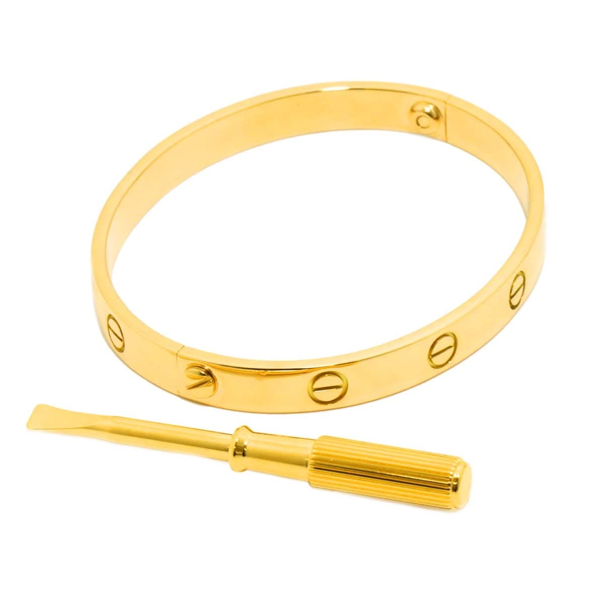 Luxury Promise Japan Cartier Love Bracelet 18K Yellow Gold 750 Size17 90287003