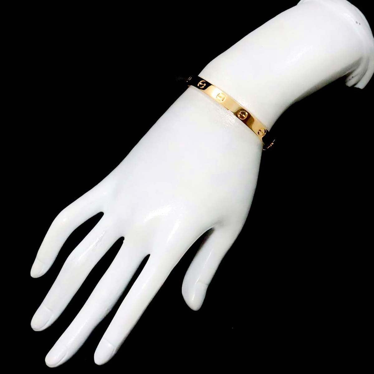 Luxury Promise Japan Cartier Love Bracelet 18K Yellow Gold 750 Size17 90287003