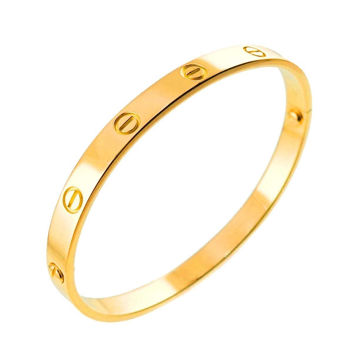 Luxury Promise Japan Cartier Love Bracelet 18K Yellow Gold 750 Size17 90287003