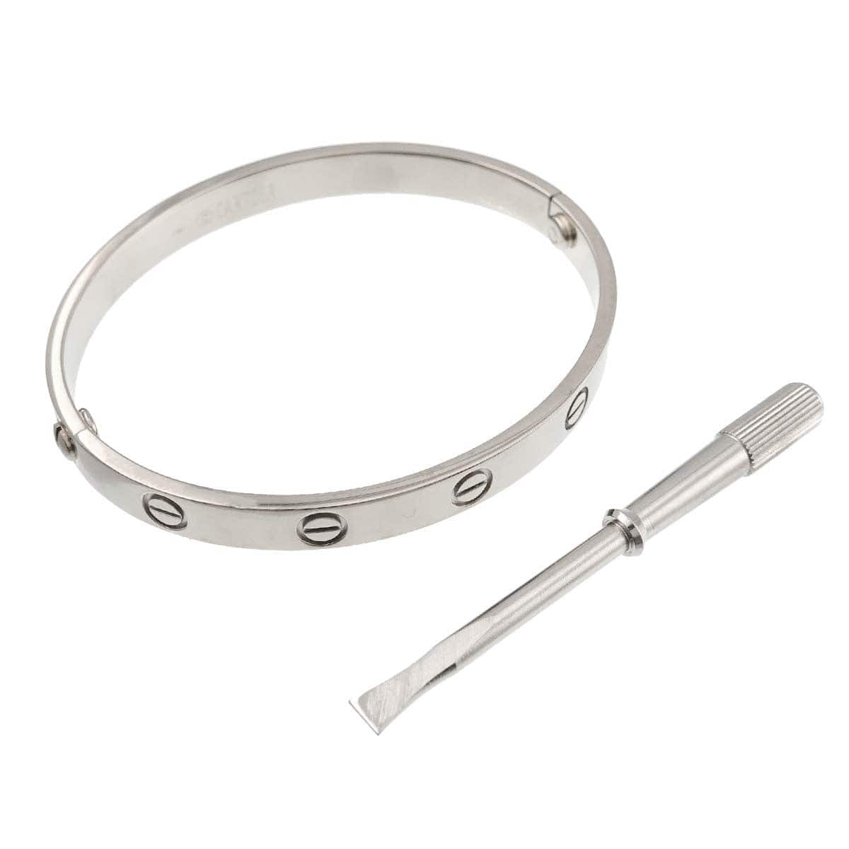 Luxury Promise Japan Cartier Love Bracelet Bangle 18K WG 750 Size17 90278679