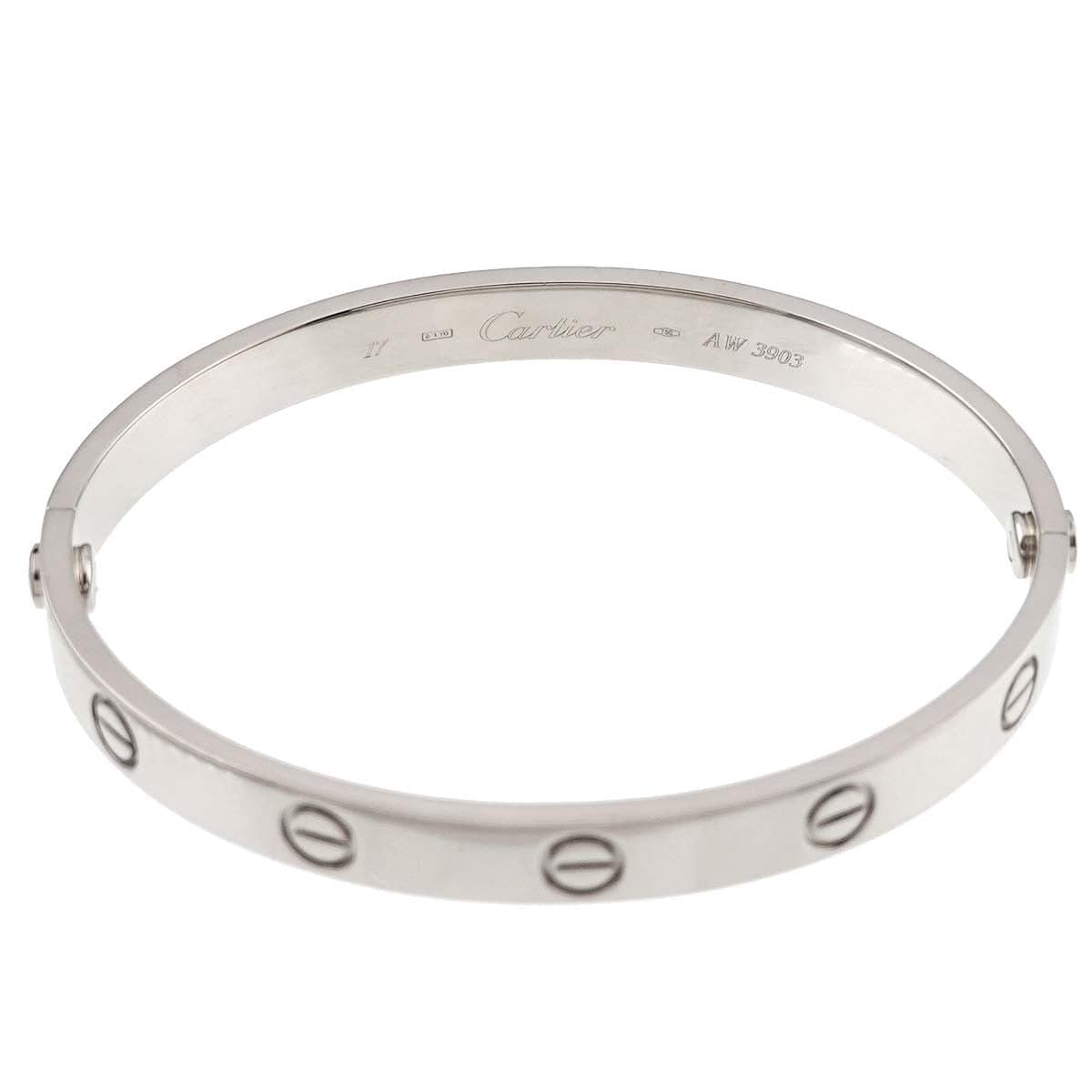 Luxury Promise Japan Cartier Love Bracelet Bangle 18K WG 750 Size17 90278679