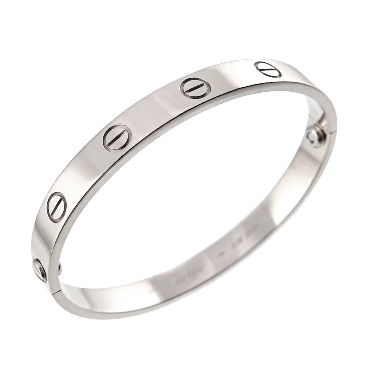 Luxury Promise Japan Cartier Love Bracelet Bangle 18K WG 750 Size17 90278679