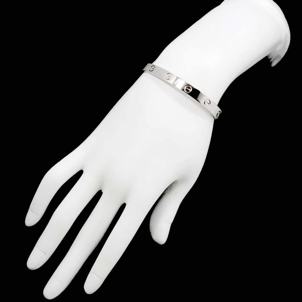 Luxury Promise Japan Cartier Love Bracelet Bangle 18K WG 750 Size17 90278679