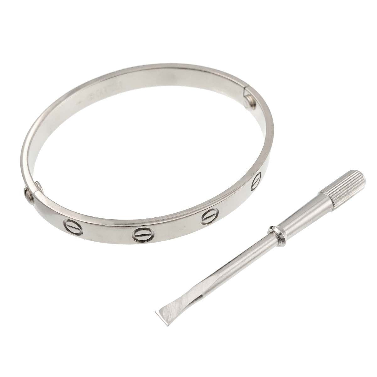Luxury Promise Japan Cartier Love Bracelet Bangle 18K WG 750 Size17 90278679