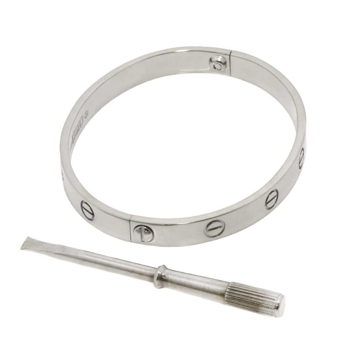 Luxury Promise Japan Cartier Love Bracelet Bangle 18K WG 750 Size17 90282393