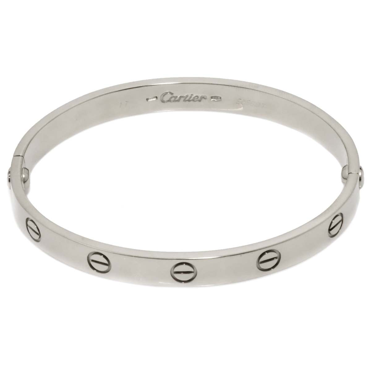Luxury Promise Japan Cartier Love Bracelet Bangle 18K WG 750 Size17 90282393