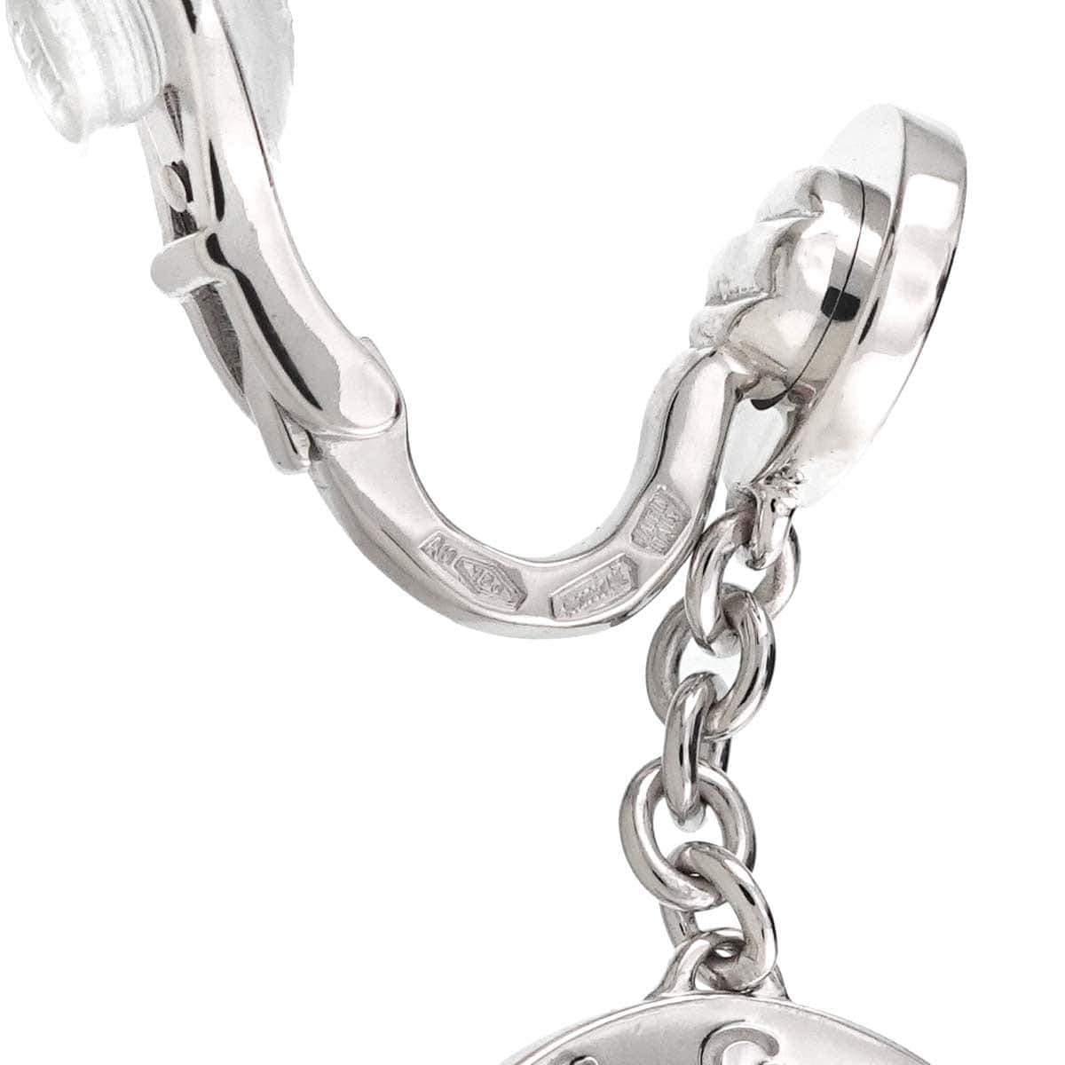 Luxury Promise Japan BVLGARI Double Logo Diamond Earrings Clip on 18K WG 750 90278592