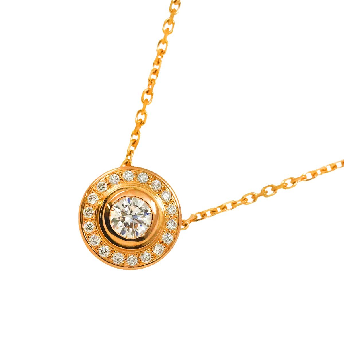 Luxury Promise Japan Cartier d'Amour Diamond Necklace 18K Pink Gold 750 90288111