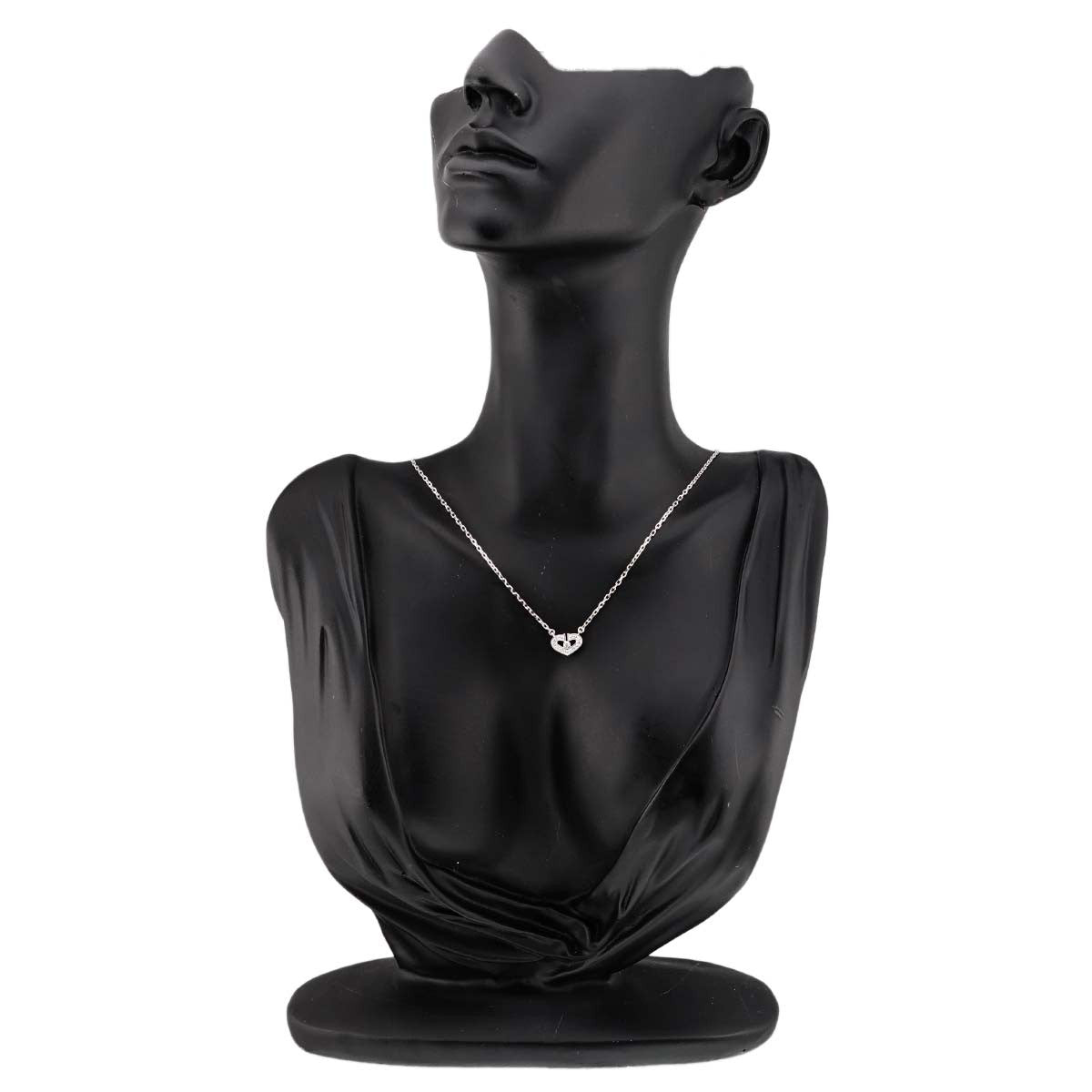 Luxury Promise Japan Cartier Heart Diamond Necklace 18K White Gold 750 90285781