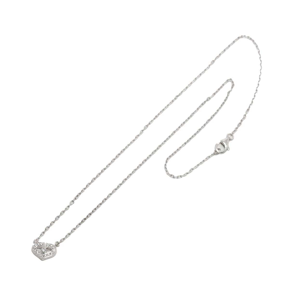 Luxury Promise Japan Cartier Heart Diamond Necklace 18K White Gold 750 90285781